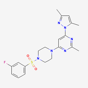 4-(3,5-dimethyl-1H-pyrazol-1-yl)-6-{4-[(3-fluorophenyl)sulfonyl]-1-piperazinyl}-2-methylpyrimidine