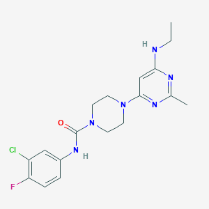 N-(3-chloro-4-fluorophenyl)-4-[6-(ethylamino)-2-methyl-4-pyrimidinyl]-1-piperazinecarboxamide