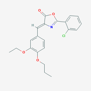 molecular formula C21H20ClNO4 B447635 2-(2-chlorophenyl)-4-(3-ethoxy-4-propoxybenzylidene)-1,3-oxazol-5(4H)-one 