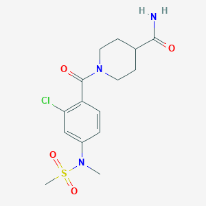 1-[2-CHLORO-4-(N-METHYLMETHANESULFONAMIDO)BENZOYL]PIPERIDINE-4-CARBOXAMIDE