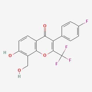 molecular formula C17H10F4O4 B4476393 3-(4-fluorophenyl)-7-hydroxy-8-(hydroxymethyl)-2-(trifluoromethyl)-4H-chromen-4-one 