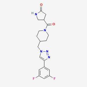 molecular formula C19H21F2N5O2 B4476397 4-[4-[[4-(3,5-Difluorophenyl)triazol-1-yl]methyl]piperidine-1-carbonyl]pyrrolidin-2-one 