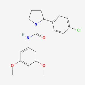 molecular formula C19H21ClN2O3 B4476420 2-(4-chlorophenyl)-N-(3,5-dimethoxyphenyl)-1-pyrrolidinecarboxamide 