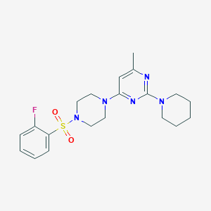 4-{4-[(2-fluorophenyl)sulfonyl]-1-piperazinyl}-6-methyl-2-(1-piperidinyl)pyrimidine