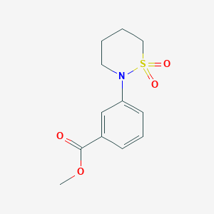 molecular formula C12H15NO4S B4476468 methyl 3-(1,1-dioxido-1,2-thiazinan-2-yl)benzoate 