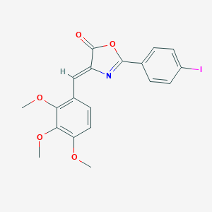 molecular formula C19H16INO5 B447649 2-(4-iodophenyl)-4-(2,3,4-trimethoxybenzylidene)-1,3-oxazol-5(4H)-one 