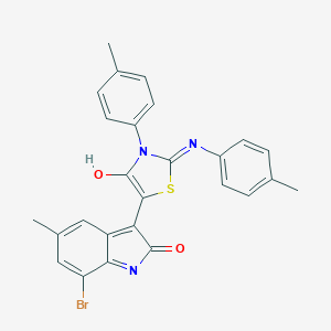 (3Z)-7-bromo-5-methyl-3-{(2Z)-3-(4-methylphenyl)-2-[(4-methylphenyl)imino]-4-oxo-1,3-thiazolidin-5-ylidene}-1,3-dihydro-2H-indol-2-one