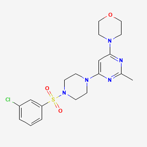 molecular formula C19H24ClN5O3S B4476502 4-{6-[4-(3-Chlorobenzenesulfonyl)piperazin-1-YL]-2-methylpyrimidin-4-YL}morpholine 