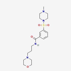 molecular formula C19H30N4O4S B4476505 3-[(4-methylpiperazin-1-yl)sulfonyl]-N-[3-(morpholin-4-yl)propyl]benzamide 