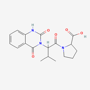 molecular formula C18H21N3O5 B4476514 1-[2-(2,4-dioxo-1,4-dihydro-3(2H)-quinazolinyl)-3-methylbutanoyl]proline 