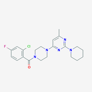 molecular formula C21H25ClFN5O B4476544 4-[4-(2-Chloro-4-fluorobenzoyl)piperazin-1-YL]-6-methyl-2-(piperidin-1-YL)pyrimidine 