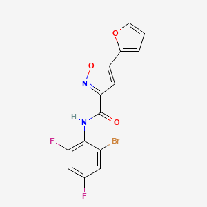 molecular formula C14H7BrF2N2O3 B4476547 N-(2-bromo-4,6-difluorophenyl)-5-(2-furyl)-3-isoxazolecarboxamide 