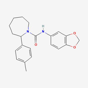 molecular formula C21H24N2O3 B4476563 N-(2H-1,3-Benzodioxol-5-YL)-2-(4-methylphenyl)azepane-1-carboxamide 