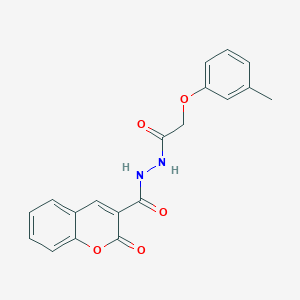 molecular formula C19H16N2O5 B447657 N'-[(3-methylphenoxy)acetyl]-2-oxo-2H-chromene-3-carbohydrazide 