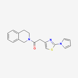 molecular formula C18H17N3OS B4476585 2-[2-(1H-PYRROL-1-YL)-1,3-THIAZOL-4-YL]-1-(1,2,3,4-TETRAHYDROISOQUINOLIN-2-YL)ETHAN-1-ONE 