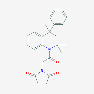 molecular formula C24H26N2O3 B447660 1-[2-oxo-2-(2,2,4-trimethyl-4-phenyl-3,4-dihydro-1(2H)-quinolinyl)ethyl]-2,5-pyrrolidinedione CAS No. 300590-40-3