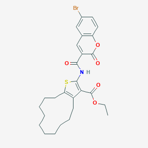 ethyl 2-{[(6-bromo-2-oxo-2H-chromen-3-yl)carbonyl]amino}-4,5,6,7,8,9,10,11,12,13-decahydrocyclododeca[b]thiophene-3-carboxylate