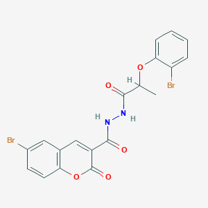 molecular formula C19H14Br2N2O5 B447663 6-bromo-N'-[2-(2-bromophenoxy)propanoyl]-2-oxo-2H-chromene-3-carbohydrazide 