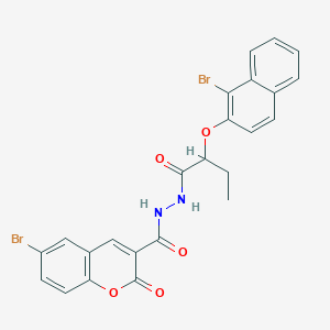 6-bromo-N'-{2-[(1-bromo-2-naphthyl)oxy]butanoyl}-2-oxo-2H-chromene-3-carbohydrazide