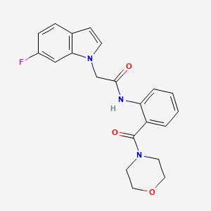 molecular formula C21H20FN3O3 B4476665 2-(6-fluoro-1H-indol-1-yl)-N-[2-(morpholinocarbonyl)phenyl]acetamide 