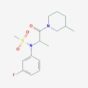 N-(3-fluorophenyl)-N-[1-methyl-2-(3-methyl-1-piperidinyl)-2-oxoethyl]methanesulfonamide