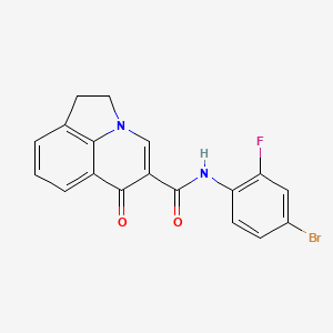 molecular formula C18H12BrFN2O2 B4476684 N-(4-bromo-2-fluorophenyl)-6-oxo-1,2-dihydro-6H-pyrrolo[3,2,1-ij]quinoline-5-carboxamide 