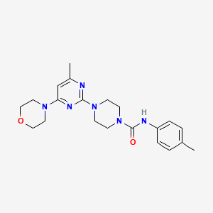 molecular formula C21H28N6O2 B4476696 4-[4-methyl-6-(4-morpholinyl)-2-pyrimidinyl]-N-(4-methylphenyl)-1-piperazinecarboxamide 