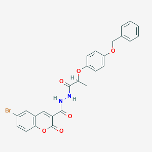 N'-{2-[4-(benzyloxy)phenoxy]propanoyl}-6-bromo-2-oxo-2H-chromene-3-carbohydrazide