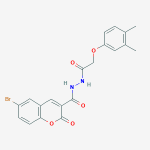 molecular formula C20H17BrN2O5 B447674 6-bromo-N'-[(3,4-dimethylphenoxy)acetyl]-2-oxo-2H-chromene-3-carbohydrazide 