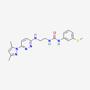 molecular formula C19H23N7OS B4476762 N-(2-{[6-(3,5-dimethyl-1H-pyrazol-1-yl)-3-pyridazinyl]amino}ethyl)-N'-[3-(methylthio)phenyl]urea 