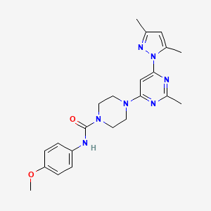 4-[6-(3,5-dimethyl-1H-pyrazol-1-yl)-2-methyl-4-pyrimidinyl]-N-(4-methoxyphenyl)-1-piperazinecarboxamide