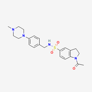 molecular formula C22H28N4O3S B4476813 1-ACETYL-N-{[4-(4-METHYLPIPERAZIN-1-YL)PHENYL]METHYL}-2,3-DIHYDRO-1H-INDOLE-5-SULFONAMIDE 