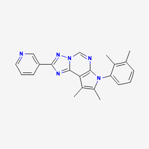 molecular formula C22H20N6 B4476823 7-(2,3-DIMETHYLPHENYL)-8,9-DIMETHYL-2-(3-PYRIDYL)-7H-PYRROLO[3,2-E][1,2,4]TRIAZOLO[1,5-C]PYRIMIDINE 