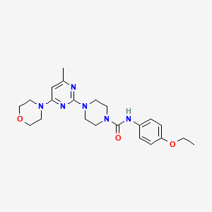 molecular formula C22H30N6O3 B4476829 N-(4-ethoxyphenyl)-4-[4-methyl-6-(4-morpholinyl)-2-pyrimidinyl]-1-piperazinecarboxamide 