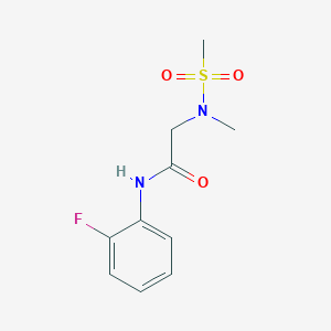 molecular formula C10H13FN2O3S B4476861 N-(2-fluorophenyl)-2-[methyl(methylsulfonyl)amino]acetamide 