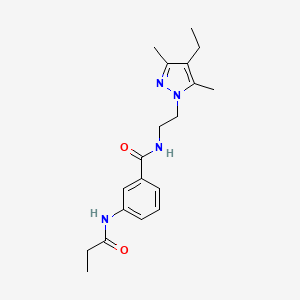 N-[2-(4-ethyl-3,5-dimethyl-1H-pyrazol-1-yl)ethyl]-3-(propionylamino)benzamide