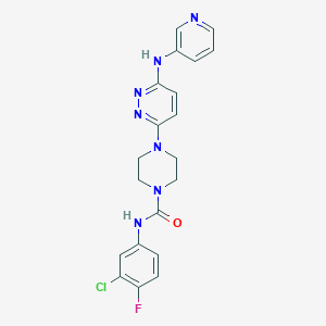 molecular formula C20H19ClFN7O B4476899 N-(3-chloro-4-fluorophenyl)-4-[6-(3-pyridinylamino)-3-pyridazinyl]-1-piperazinecarboxamide 