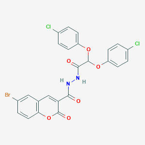 molecular formula C24H15BrCl2N2O6 B447690 N'-[bis(4-chlorophenoxy)acetyl]-6-bromo-2-oxo-2H-chromene-3-carbohydrazide 