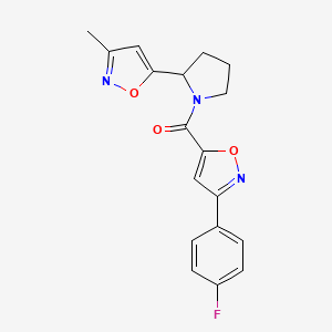 3-(4-fluorophenyl)-5-{[2-(3-methyl-5-isoxazolyl)-1-pyrrolidinyl]carbonyl}isoxazole