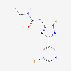 molecular formula C11H12BrN5O B4476916 2-[5-(5-bromopyridin-3-yl)-1H-1,2,4-triazol-3-yl]-N-ethylacetamide 