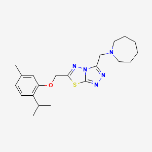 3-(1-azepanylmethyl)-6-[(2-isopropyl-5-methylphenoxy)methyl][1,2,4]triazolo[3,4-b][1,3,4]thiadiazole