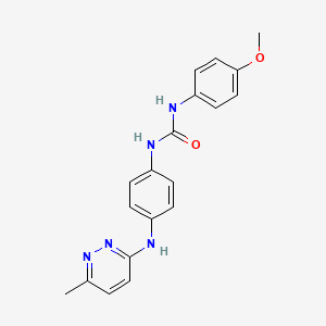 molecular formula C19H19N5O2 B4476935 N-(4-methoxyphenyl)-N'-{4-[(6-methyl-3-pyridazinyl)amino]phenyl}urea 