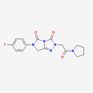 6-(4-fluorophenyl)-2-[2-oxo-2-(1-pyrrolidinyl)ethyl]-6,7-dihydro-3H-imidazo[5,1-c][1,2,4]triazole-3,5(2H)-dione