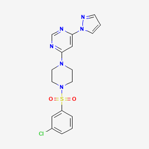 4-{4-[(3-chlorophenyl)sulfonyl]-1-piperazinyl}-6-(1H-pyrazol-1-yl)pyrimidine