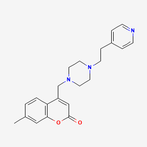 molecular formula C22H25N3O2 B4476963 7-methyl-4-({4-[2-(pyridin-4-yl)ethyl]piperazin-1-yl}methyl)-2H-chromen-2-one 