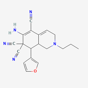 6-amino-8-(3-furyl)-2-propyl-2,3,8,8a-tetrahydro-5,7,7(1H)-isoquinolinetricarbonitrile