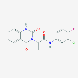 N-(3-chloro-4-fluorophenyl)-2-(2,4-dioxo-1,4-dihydro-3(2H)-quinazolinyl)propanamide