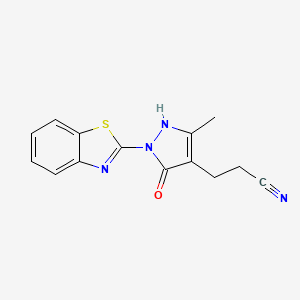 3-[1-(1,3-benzothiazol-2-yl)-5-hydroxy-3-methyl-1H-pyrazol-4-yl]propanenitrile