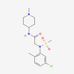 molecular formula C16H24ClN3O3S B4477029 N~2~-(5-chloro-2-methylphenyl)-N~1~-(1-methyl-4-piperidinyl)-N~2~-(methylsulfonyl)glycinamide 