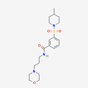 molecular formula C20H31N3O4S B4477049 3-[(4-methylpiperidin-1-yl)sulfonyl]-N-[3-(morpholin-4-yl)propyl]benzamide 